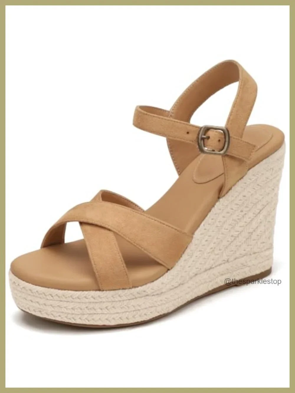 Espadrille Platform Wedge Sandals Strappy Ankle Buckle High Heels